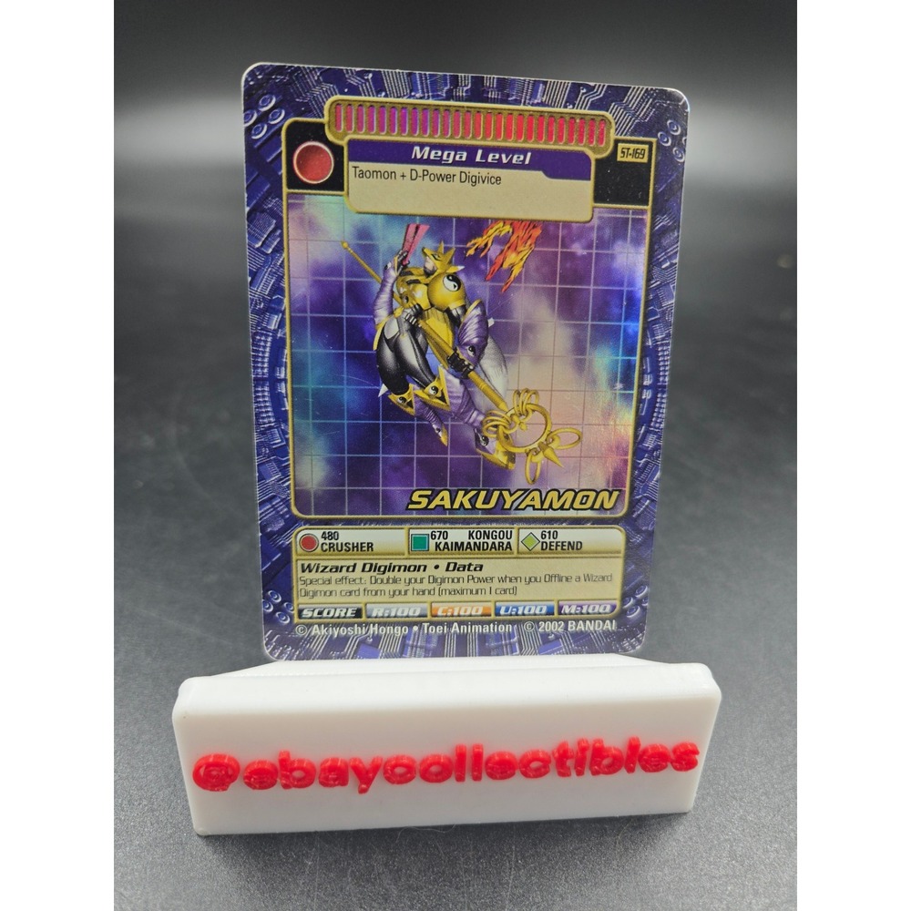 2002 Bandai Digimon Sakuyamon ST-169 Mega Level Holo Foil Trading Card